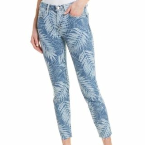 Current/Elliott Denim - Current/Elliot Stiletto High Rise Palm Print Jeans